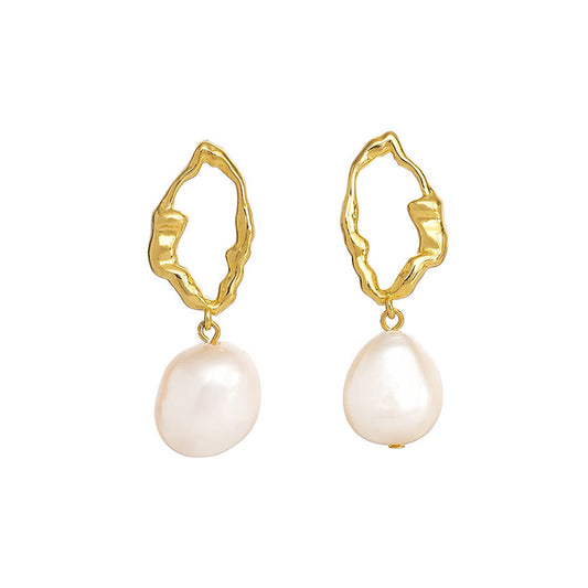 Irregular Garland Baroque Pearl Earrings